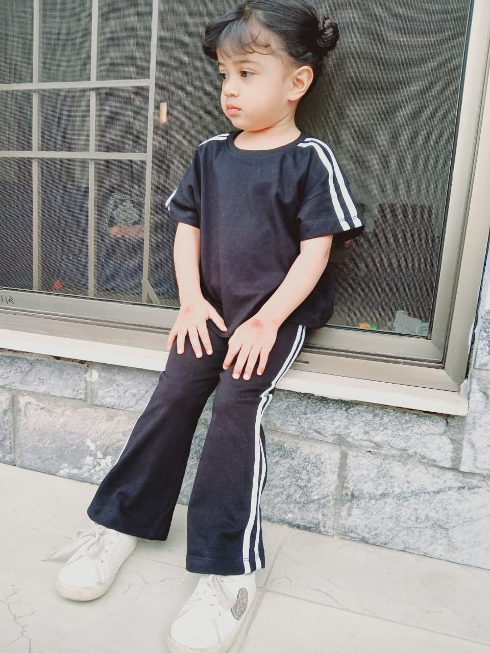 Drop shoulder shirt with bootcut pants Girls( 2 pc set )