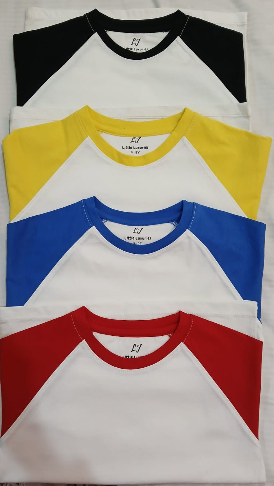 Pack of 4 Baby Baseball Tee Toddler Boys Girls Raglan T Shirt Kids Blouse Short Sleeve