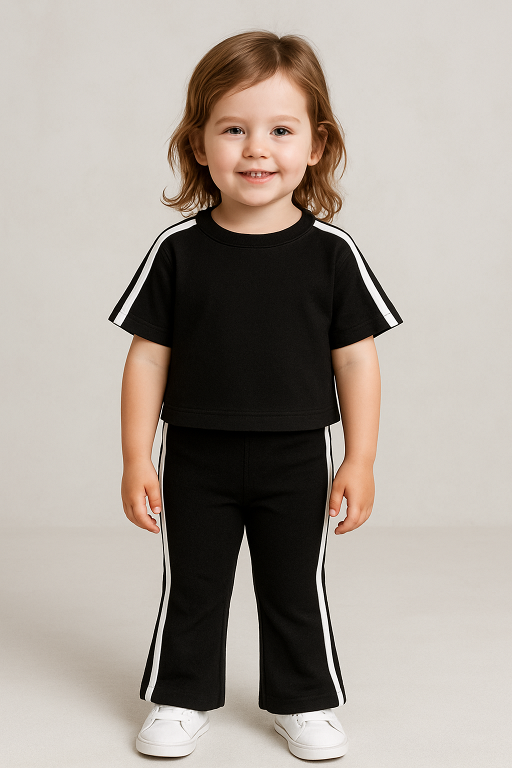 Drop shoulder shirt with bootcut pants Girls( 2 pc set )