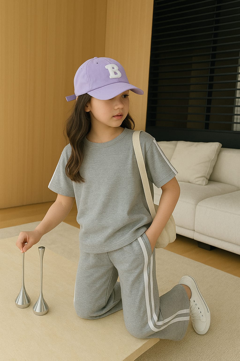 Drop shoulder shirt with bootcut pants Girls( 2 pc set )