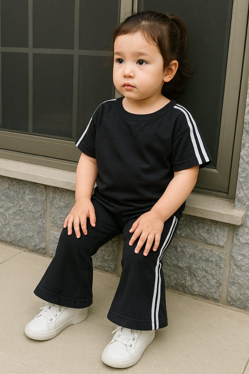 Drop shoulder shirt with bootcut pants Girls( 2 pc set )