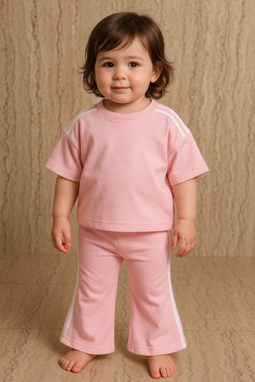Drop shoulder shirt with bootcut pants Girls( 2 pc set )