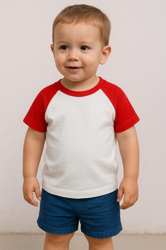 Baby Baseball Tee Toddler Boys Girls Raglan T Shirt Kids Blouse Short Sleeve