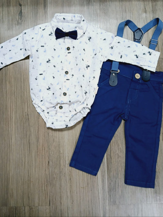 Long Sleeve Bodysuit with galas and pants