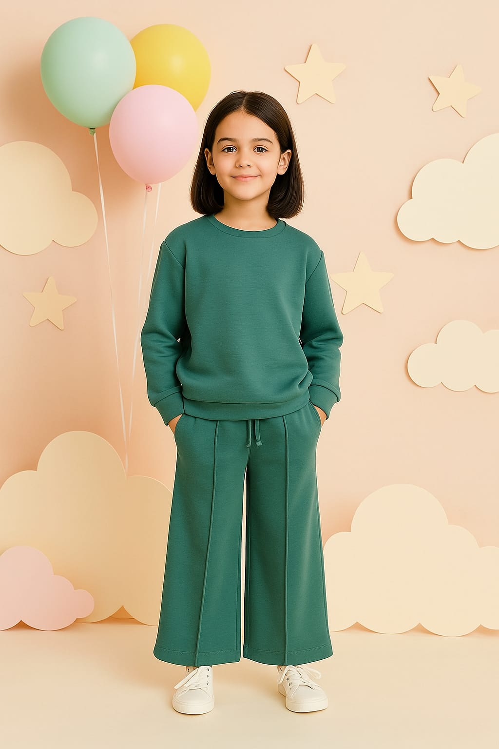 2pcs Set, Spring/Autumn Outfit for Girls Aged 2-12