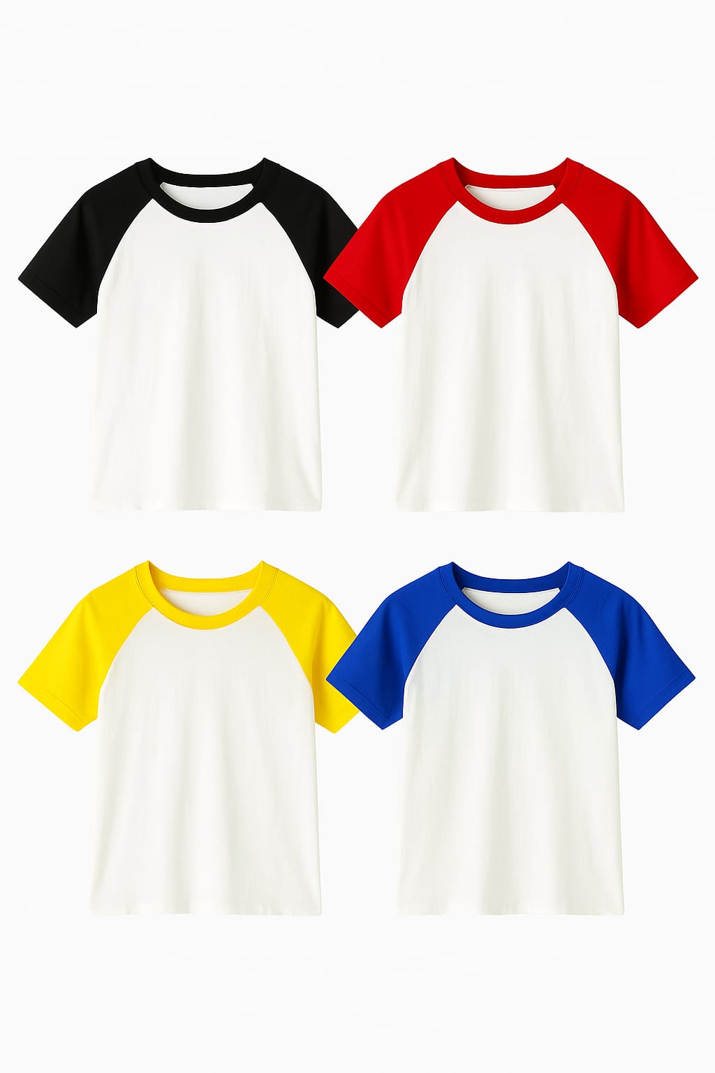 Pack of 4 Baby Baseball Tee Toddler Boys Girls Raglan T Shirt Kids Blouse Short Sleeve
